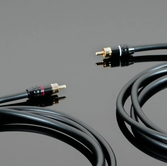 Transparent Hardwired RCA Interconnect Cables